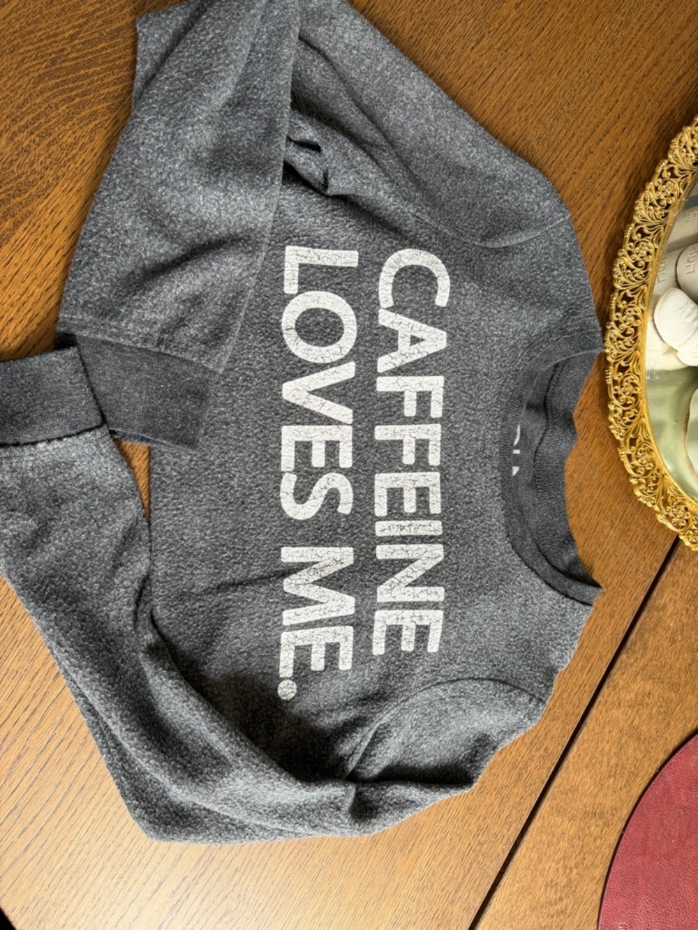 Chaser Charcoal Gray "CAFFEINE LOVES ME" Sweatshirt